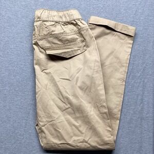 Frenchie Mini Couture Kids Khaki Pants Size 10 Brown Cuffed Ankle Drawstring